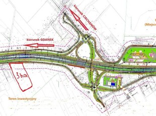 Wynajmę działkę przy trasie S7 koło Płońska, handel, usługi, market.