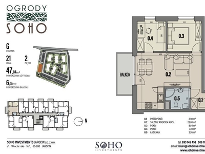 mieszkanie 59,72m2 OGRODY SOHO III Etap 4-Pokoje!!