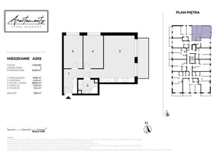 Mieszkanie 3 pokoje, I piętro, 63 m2, garaż, winda