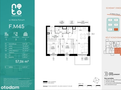 3 - pokojowe mieszkanie, pierwsze piętro, balkon