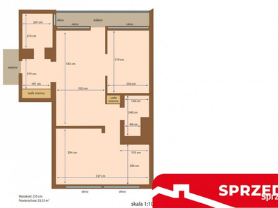 Mieszkanie 53,53 m2 w centrum Warszawy.