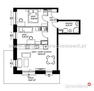 Mieszkanie Lublin 48.85m2 3 pok