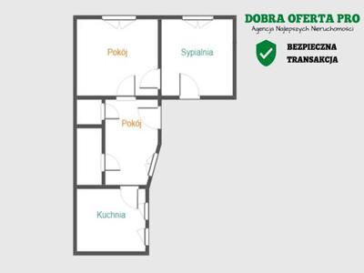 Mieszkanie na sprzedaż 3 pokoje Gdańsk Śródmieście, 63 m2, 1 piętro