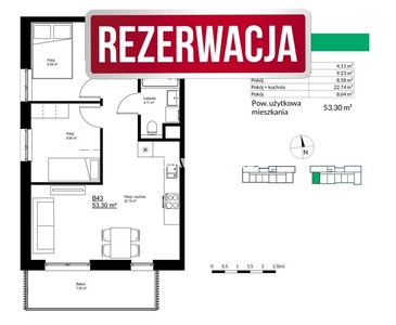 Kraków Bieżanów-Prokocim, Bieżanów Bieżanów, 53,30 m