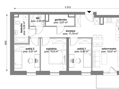 Mieszkanie na sprzedaż 71,45 m², piętro 4