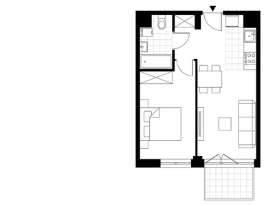 2-pokojowe mieszkanie 42m2 + 2 ogródki