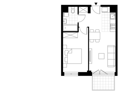 2-pokojowe mieszkanie 38m2 + balkon Bezpośrednio