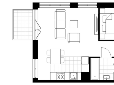 2-pokojowe mieszkanie 46m2 + balkon