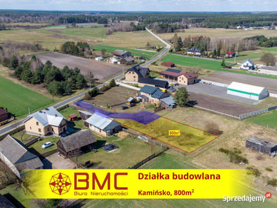 Ogłoszenie działka 800m2 Kamińsko