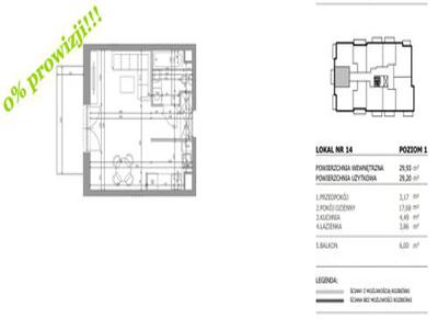 Mieszkanie na sprzedaż 1 pokój Gdańsk Ujeścisko-Łostowice, 30 m2, 1 piętro