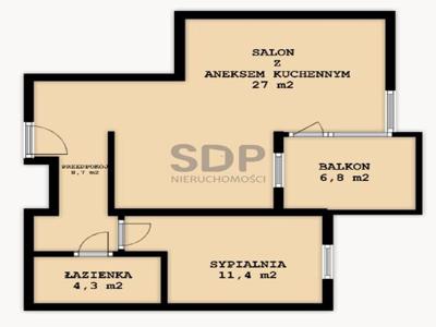 Mieszkanie na sprzedaż 2 pokoje Wrocław Psie Pole, 51,40 m2, 4 piętro