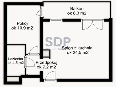 Mieszkanie na sprzedaż 3 pokoje Wrocław Krzyki, 64 m2, 2 piętro