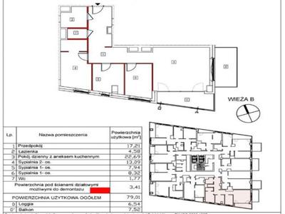 Mieszkanie na sprzedaż 4 pokoje Chorzów, 79,01 m2, 4 piętro