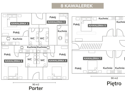 Dom 8 kawalarek z kuchnią i łazienką-Centrum Ząbki