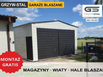 Garaż Blaszany Biały - Garaże Blaszane - Wiata - Blaszak - GRZYWSTAL