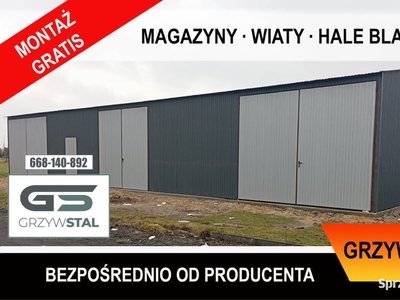 Garaż Blaszany 12x6 - HALA - Magazyn na maszyny - Wiata - GRZYWSTAL