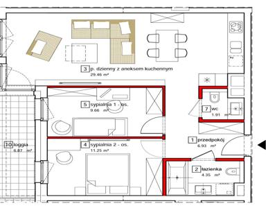 Apartamenty Karolinki Gliwice, mieszkanie 66,15 m2