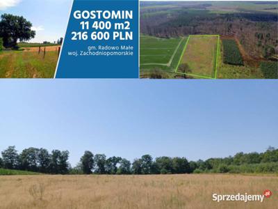 Działka pod zabudowę 11400m2 Gostomin, woj. Zachodniopom