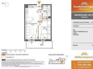 M20 Mieszkanie 2 pokojowe z balkonem 38,05 m2