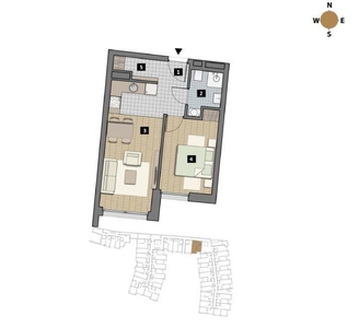 2-pokojowe mieszkanie 42m2 + taras Bezpośrednio
