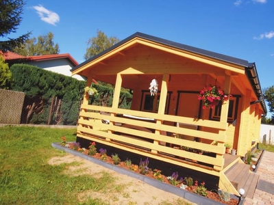 Dom domek drewniany z bala MAJORKA 35m2+12,5m2 taras