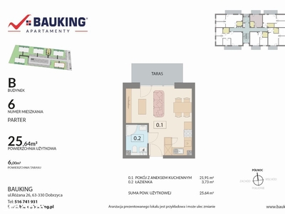 Jarocin Apartament 25 m2 - PRZY LESIE - BAUKING