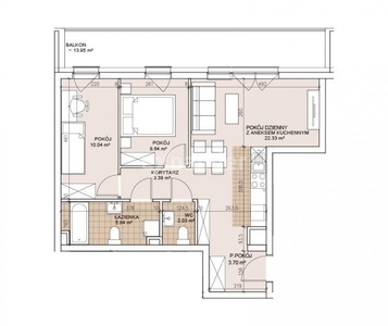 Mieszkanie 3 pok., funkcjonalny układ pomieszczeń