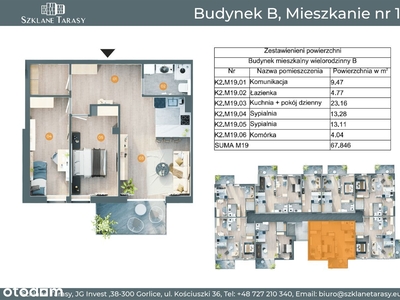 Szklane Tarasy Gorlice 3 pokoje