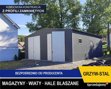 Garaż Blaszany Grafitowy -BLASZAK/MAGAZYN - HALA- Wiata – GRZYWSTAL