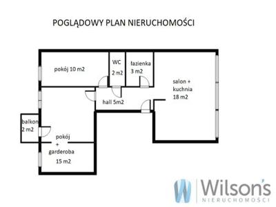 Mieszkanie na sprzedaż 3 pokoje Warszawa Mokotów, 53 m2, 1 piętro