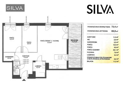 Mieszkanie 3-pokoje 73,4 -Osiedle Silva