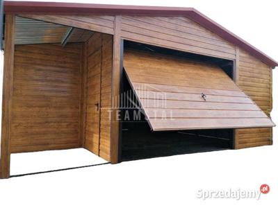 Garaż Blaszany 6x6 + wnęka Brama drzwi - okno rynny TS207