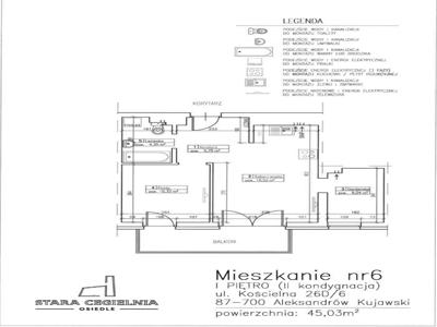 M 3 - 1 piętro - standard deweloperski - 45,29m2