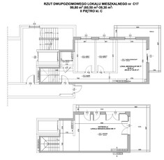 Dwupoziomowe mieszkanie 4-pokojowe (99,8m2) z tara