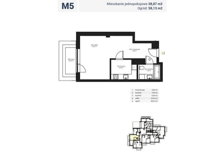 Mieszkanie na sprzedaż 38,00 m², parter, oferta nr 99432