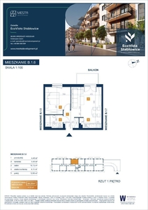 2 pokojowe mieszkanie Eco Vista Stabłowice B.1.6