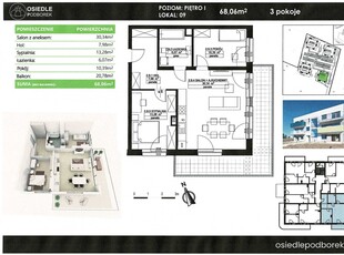 Mieszkanie osiedlePodborek 3pokojowe Nowe68m2+taras 21m2 do Rezerwacji