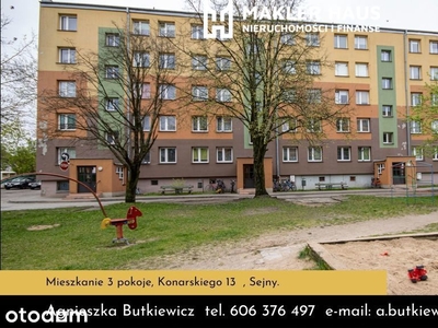 Mieszkanie 3-pokojowe 54,60 m2, Sejny.