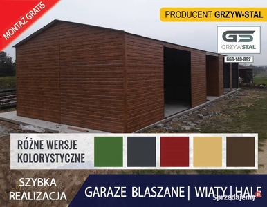 B92 Garaż 12x6 - ZŁOTY DĄB| Magazyn |WIATA |Hala|Konstrukcja -GRZYWSTAL