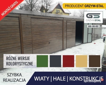 GARAŻ BLASZANY -ORZECH -Garaże Blaszane -Magazyn Rolniczy -GRZYWSTAL