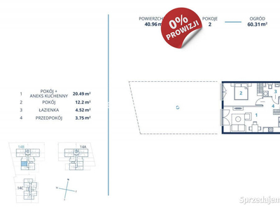 Mieszkanie do sprzedania 40.96m2 2 pokojowe Kraków