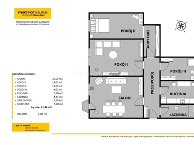 Mieszkanie 91.44 m² Gdańsk Wrzeszcz