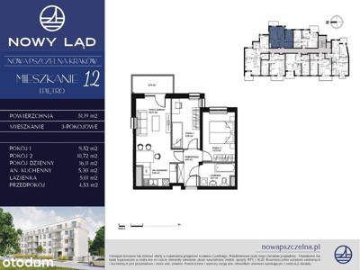 3-pokojowe mieszkanie 66m2 + balkon Bez Prowizji