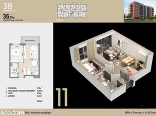 Mieszkanie, 25,25 m², Katowice