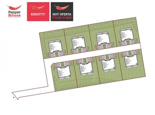 8 działek z projektem na 16 lokali z garażami