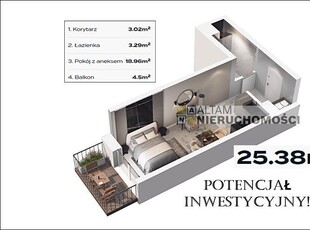 1pok. 25,38m² Balkon 4,50m² ok. ul.Wrocławskiej 0%