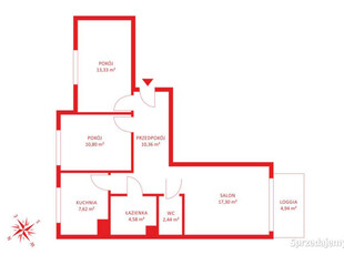 Mieszkanie Warszawa 66.43m2 3-pok