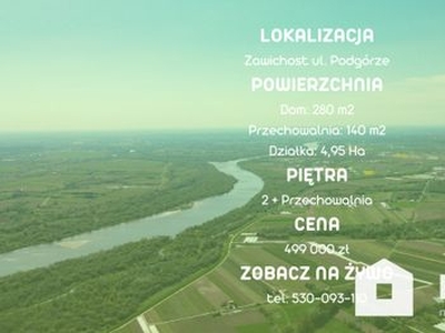 Dom na sprzedaż 8 pokoi Zawichost, 280 m2, działka 49500 m2