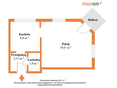 Mieszkanie na sprzedaż 1 pokój Pabianice, 32,13 m2, 1 piętro