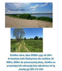 Działka 8300m wym 64x110m ze stawem Stary Kraszew koło Radzy